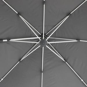 Parasol déporté Équador LED - 300 x 300 x H 265 cm - Gris ardoise - HESPERIDE