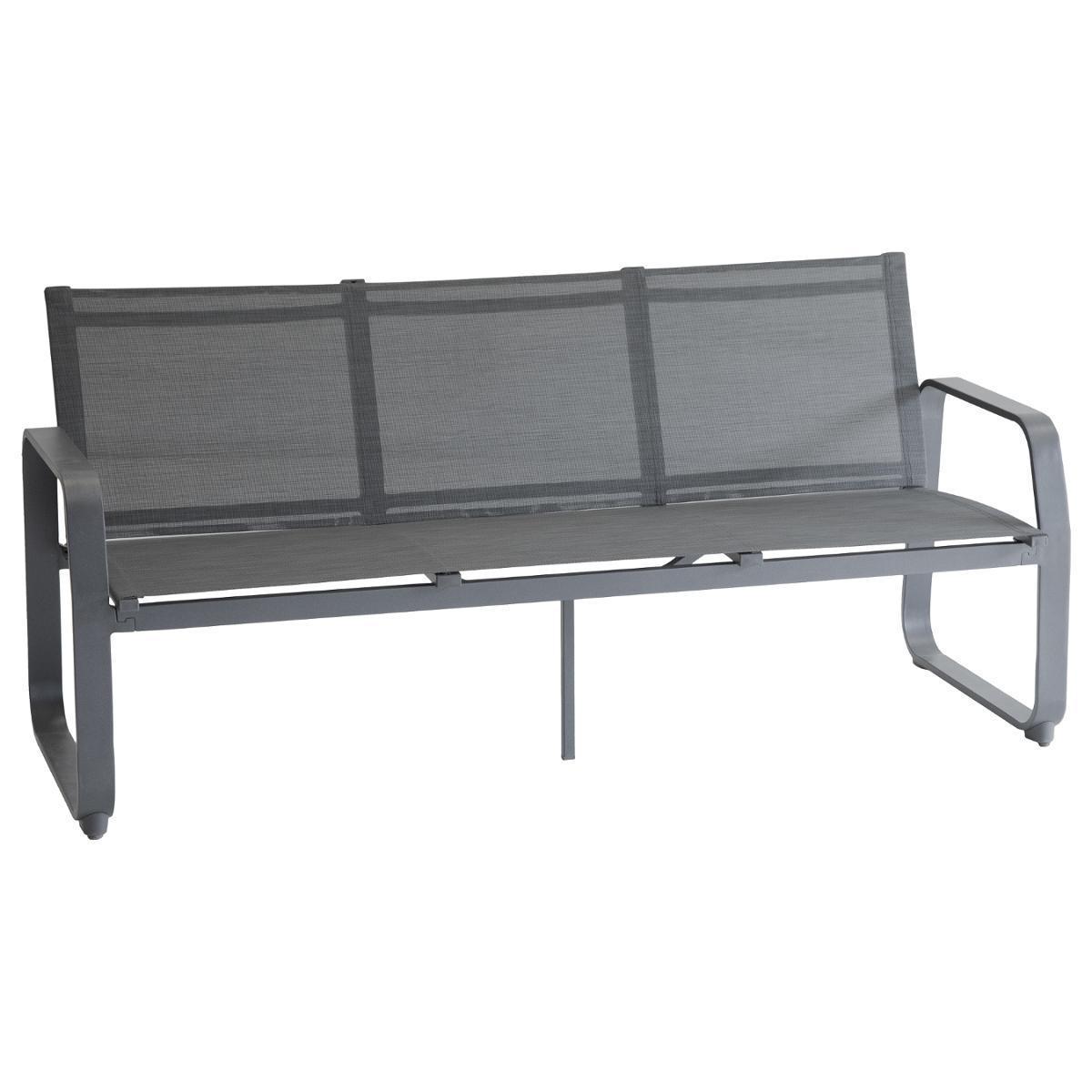 Canapé Gili 3 places - L 165 x P 66 x H 77 cm - Gris anthracite - HESPERIDE