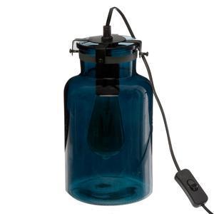 Lampe verre edo bleue H 29 cm