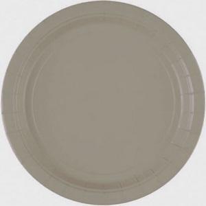 Assiettes carton rondes taupe diam 28 cm x 8 pièces Gappy