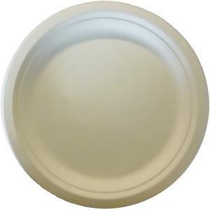 Assiettes fibres naturelles rond blanc diam 22,5 cm x 6 pièces côté bio