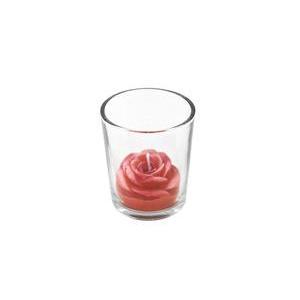 Bougie dans pot en verre - 5 x 6 x 5 cm - Rouge