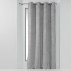 Rideau occultant velours relief Adrina - 140 x 240 cm - Gris