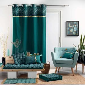 Galette de chaise matelassée à imprimé Jungle - 40 x 40 cm - Différents coloris - Bleu, vert