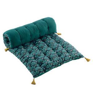 Matelas de sol à pompons Artchic - L 120 x l 60 cm - Vert, bleu