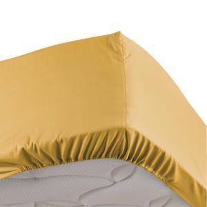 Drap-housse percale uni - Pour matelas 2 personnes - L 200 x l 160 cm - Différents modèles - Jaune miel