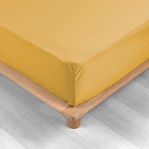 Drap-housse percale uni - Pour matelas 2 personnes - L 200 x l 160 cm - Différents modèles - Jaune miel