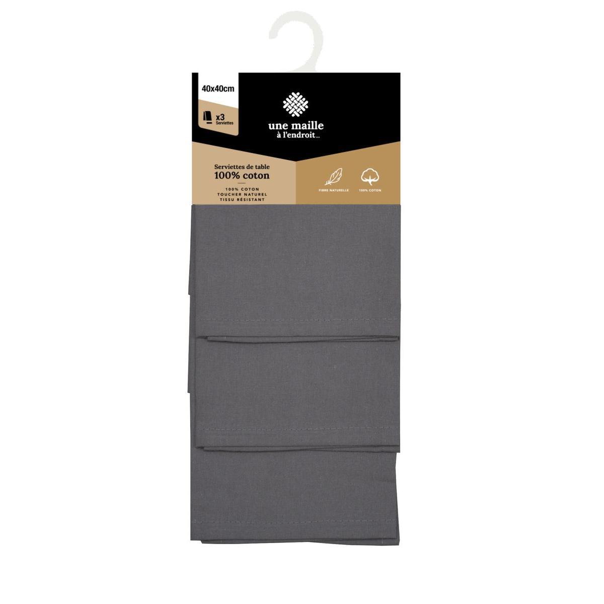 SERVIETTE COTON ANTHRACITE