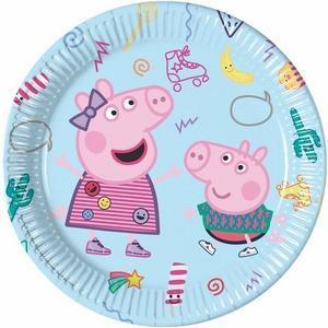 Assiettes carton rondes peppa pig diam 23 cm x 8 pièces