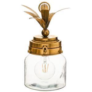 Lampe led verre ananas dorée H 33 cm