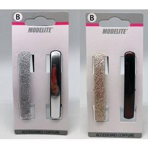 Barrettes assorties - L 6 cm - Différents modèles - Argent, gris, noir, or - MODELITE