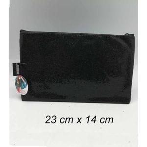 Trousse de toilette pailletée - L 23 x l 14 cm - Différents coloris - Noir - MODELITE