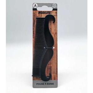 Peigne à barbe Moustache - L 17 cm - Noir