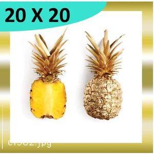 Tableau Ananas - L 20 x P 1.5 x l 20 cm - Or - VUE SUR IMAGE