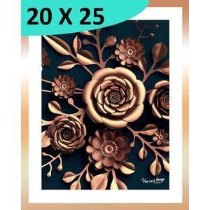 Tableau Roses modernes - L 25 x l 20 cm - Rose - VUE SUR IMAGE