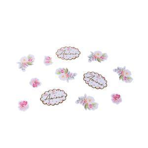 100 confettis Aquarelle & Amour - 10.5 x 1.5 x 11 cm - Blanc