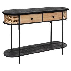 Console Arbela 2 tiroirs - 114.5 x P 40 x H 80.5 cm - Noir - ATMOSPHERA