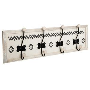 Patère Bonie 4 crochets - 22.3 x P 8.5 x H 63 cm - Blanc et noir - ATMOSPHERA