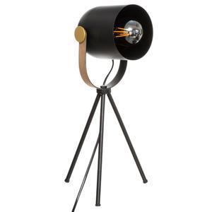 Lampe trépied métal noire H 45 cm