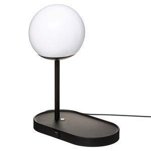 Lampe boule chargeur téléphone noire H 34 cm