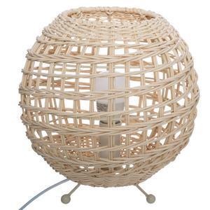 Lampe boule rotin Gaby naturelle H 21,5 cm