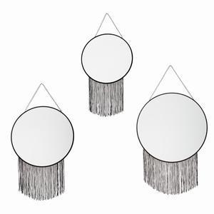 Miroir rond chaine frange x 3