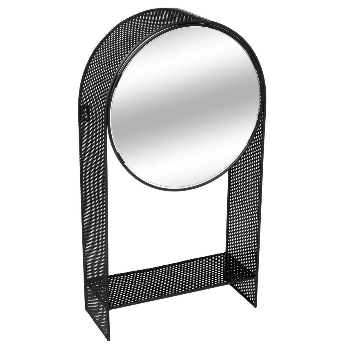 Miroir étagère Mona - 30 x P 12.1 x H 56 cm - Noir - ATMOSPHERA