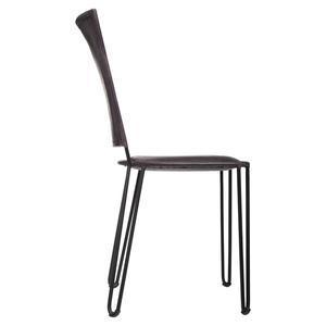 Chaise en cuir Polo - 41.5 x P 53 x H 89 cm - Noir - ATMOSPHERA