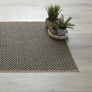 Tapis noir en jute et coton - 120 x 170 cm - ATMOSPHERA