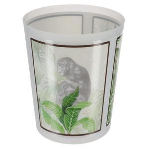 Poubelle de salle de bain à imprimé Bonobo - ø 19.5 x H 24 cm - Vert, transparent