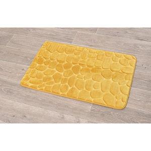 Tapis microfibre à mémoire de forme Galets - L 80 x l 50 cm - Différents coloris - Jaune moutarde