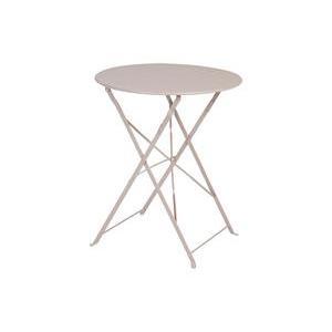 Table Camargue ronde - ø 60 x H 71 cm - Marron taupe - HESPERIDE