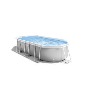 Piscine Prism ovale - 400 x 200 x 100 cm - Gris - INTEX