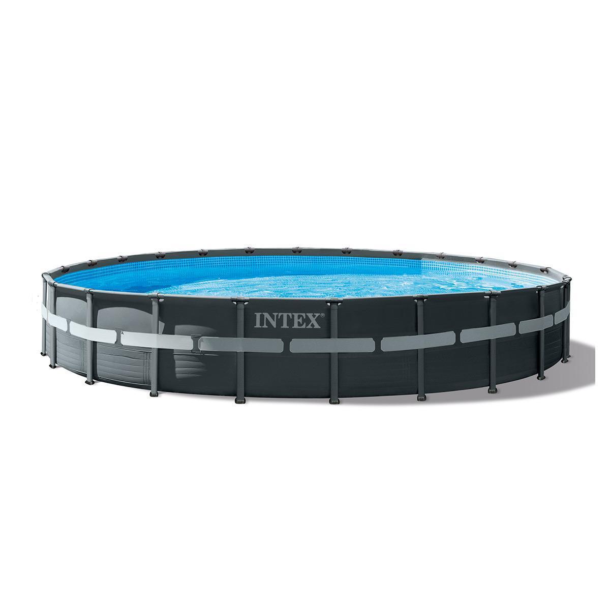 Piscine tubulaire - ø 732 x H 132 cm - Gris - INTEX