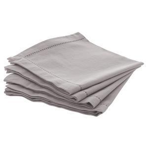 4 serviettes de table Chambray - 40 x 40 cm - Gris clair - Atmosphera