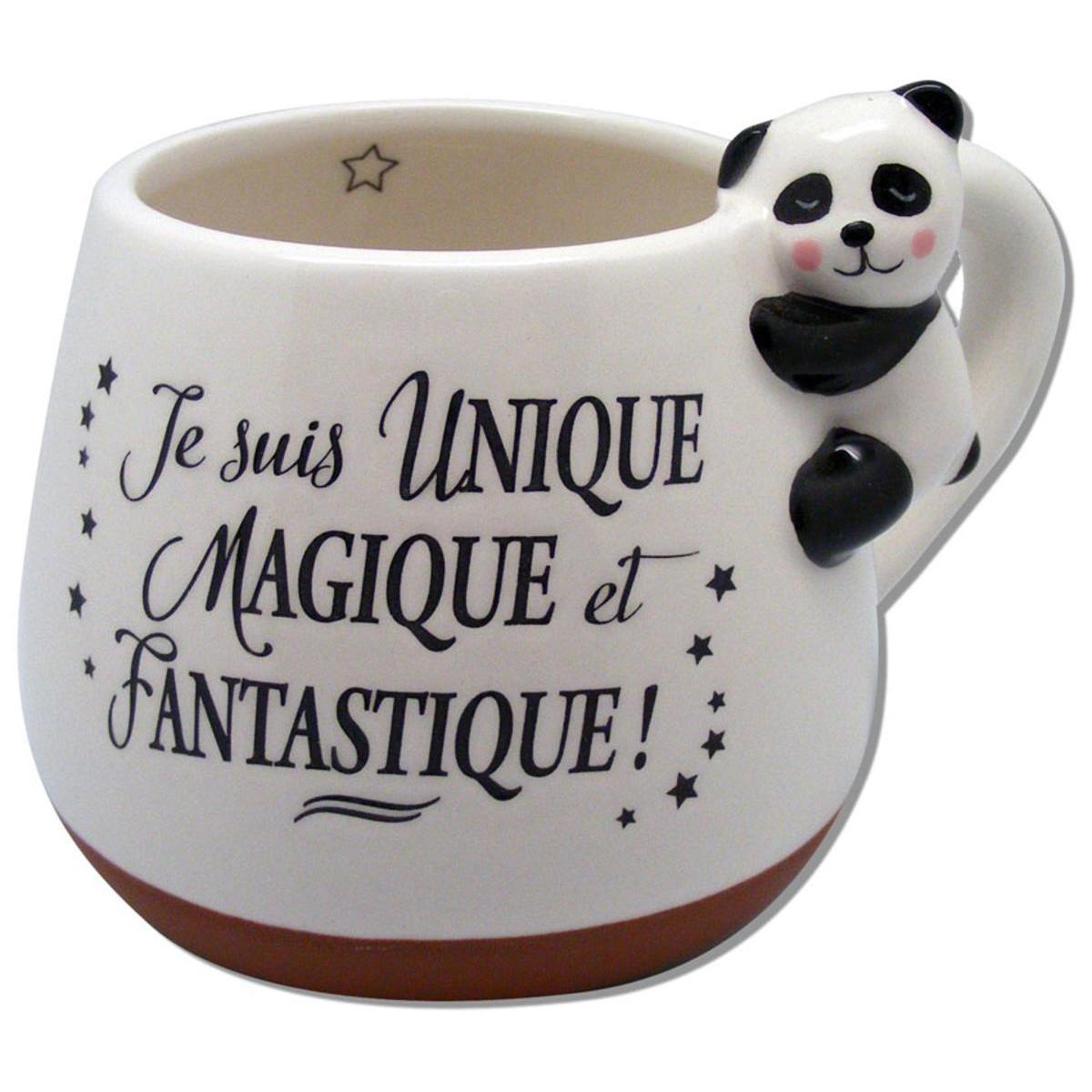 Mug relief Panda - Magique et fantastique - 38 cl - Multicolore, blanc