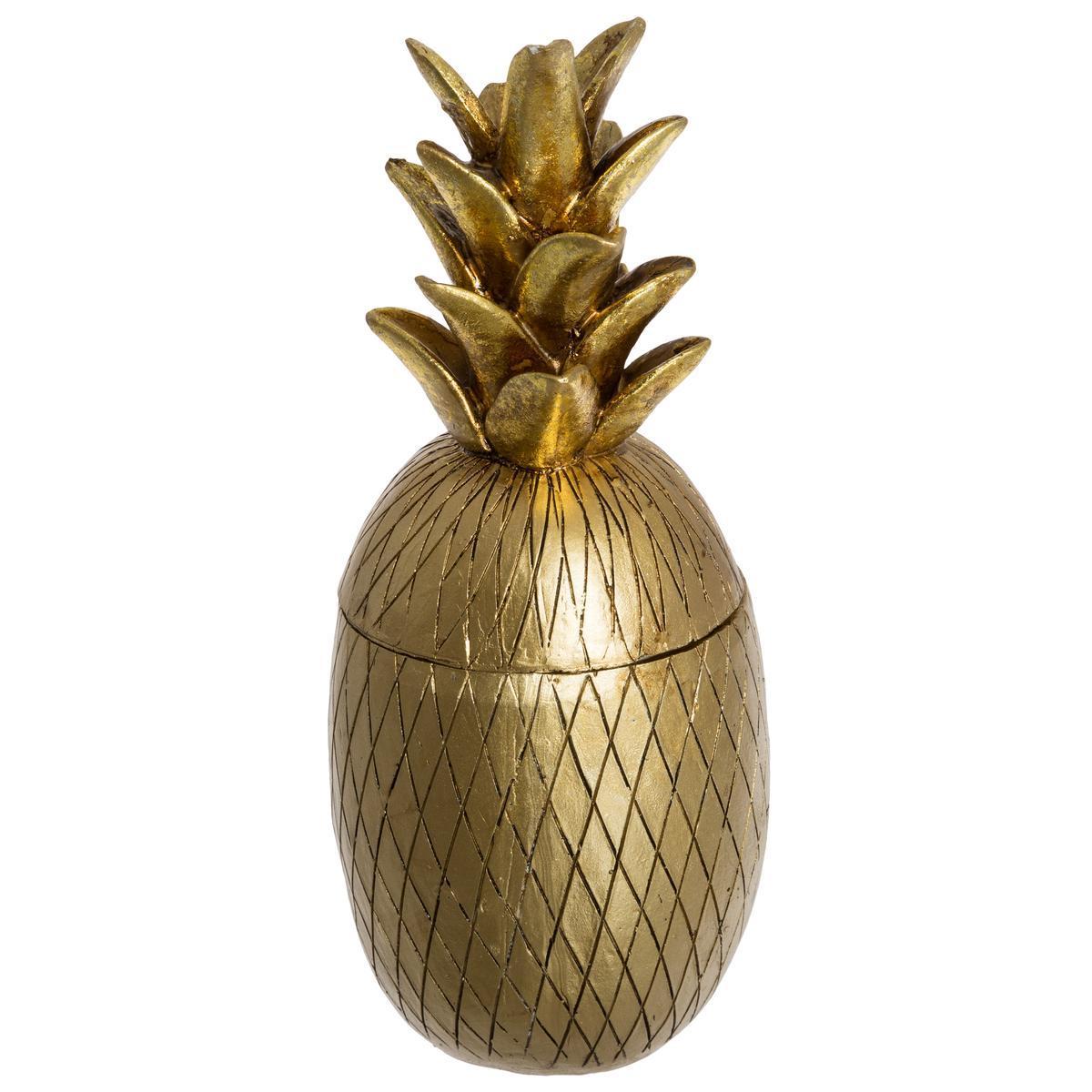 Boite en forme d'ananas - Ø 9,5 x 23 cm - Atmosphera