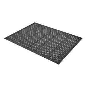 Tapis de bain damier - L 80 x l 50 cm - Noir