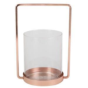 Photophore reflets métallisés Broom - Différents coloris - L 14 x H 19.5 x l 19.5 cm - Rose gold, transparent