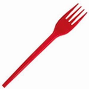 15 fourchettes jetables en plastique - Rouge