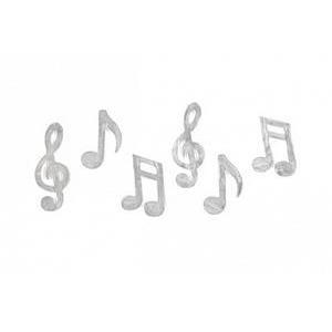 note de musique en bois (x 24 ) (2,2 cm x 1,7 cm) argent