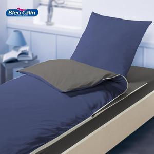 Kit de couchage microfibre Caradou - L 190 x l 90 cm - Différents coloris - Bleu indigo, gris graphite