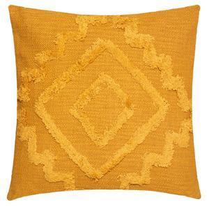 Coussin motif tufté Inca - 40 x 40 cm - Ocre - ATMOSPHERA