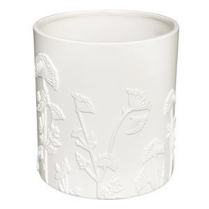 Pot en céramique avec fleurs en relief - H 19 x 17 cm - Atmosphera