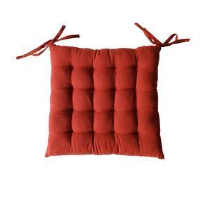 Galette de chaise piquée Dune - L 40 x H 4 x l 40 cm - Différents modèles - Rouge terracotta