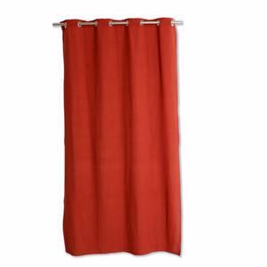 Rideau coton uni Dune - L 240 x l 135 cm - Différents modèles - Rouge terracotta