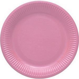 8 assiettes en carton rondes - ø 23 cm - Rose