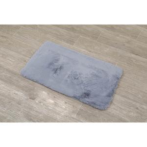 Tapis de bain effet fourrure - 45 x 75 cm - Bleu gris