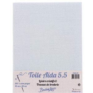 TOILE AIDA 5.5 45X40CM BLEU