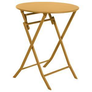 Table de jardin ronde Greensboro - 2 places - Ø 60 x H 71 cm - Ocre - HESPERIDE